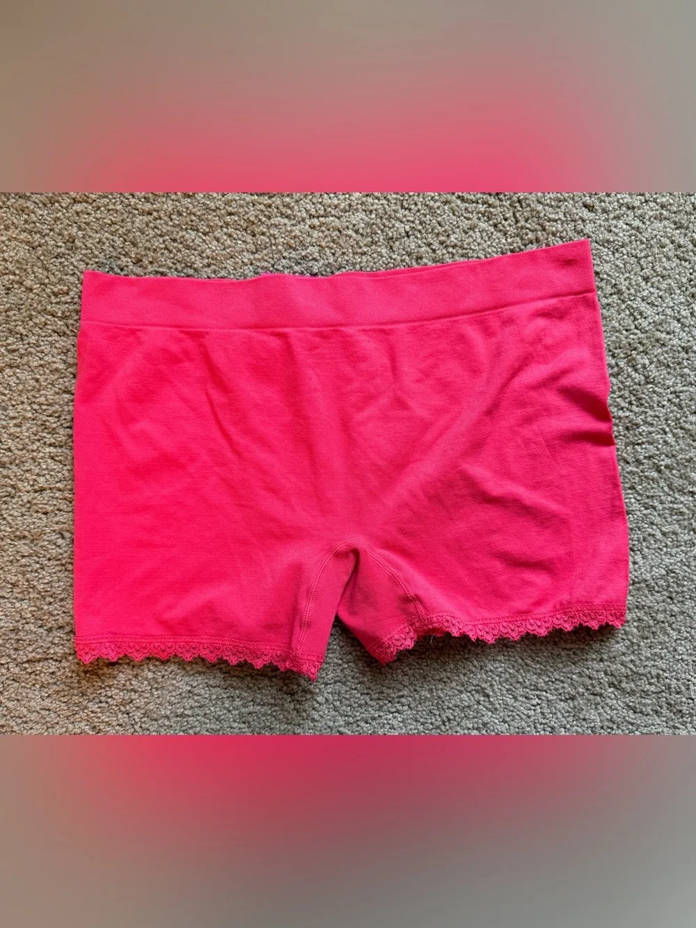 NWT! Maidenform Vibrant Pink Lace-Trim Boyshorts Size XL